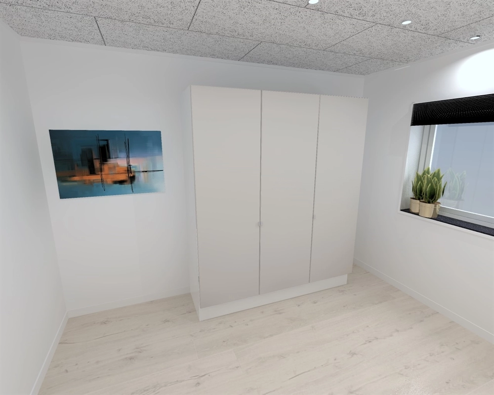 Kitchn Garderobeskap med 3 dører i grått, 180 cm fra Kitchn med Phoenix Cashmere front.